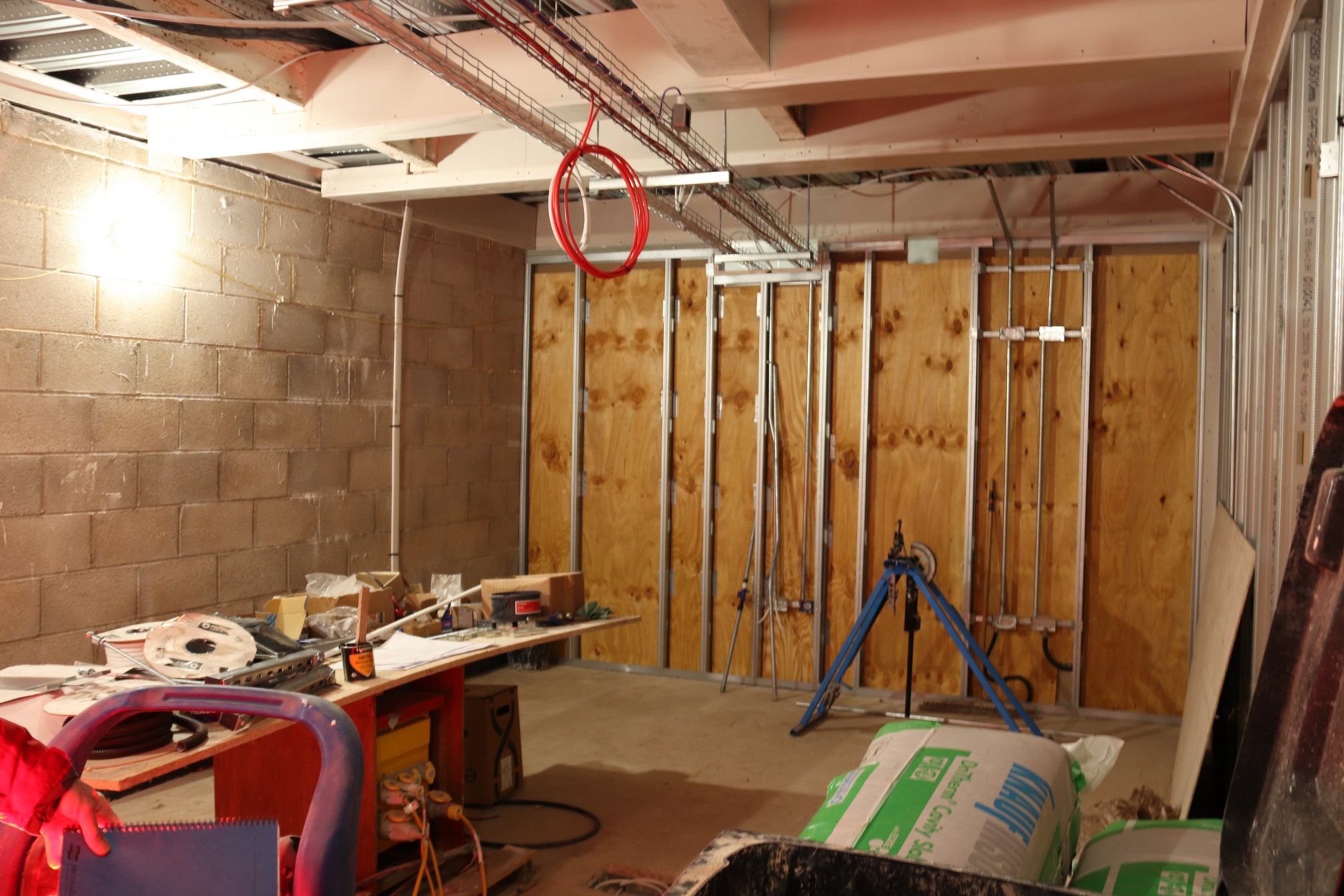 Work is progressing on the meeting rooms. This is the largest of the rooms, the Wesley Room.