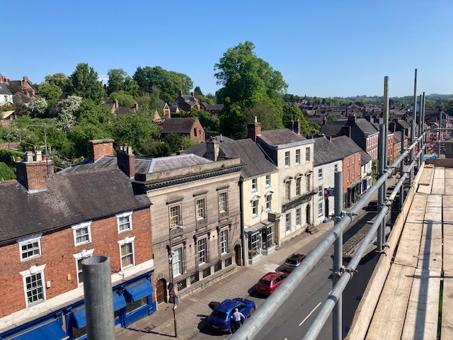 A view from the roof of Ashbourne Methodist Church along Church Street.