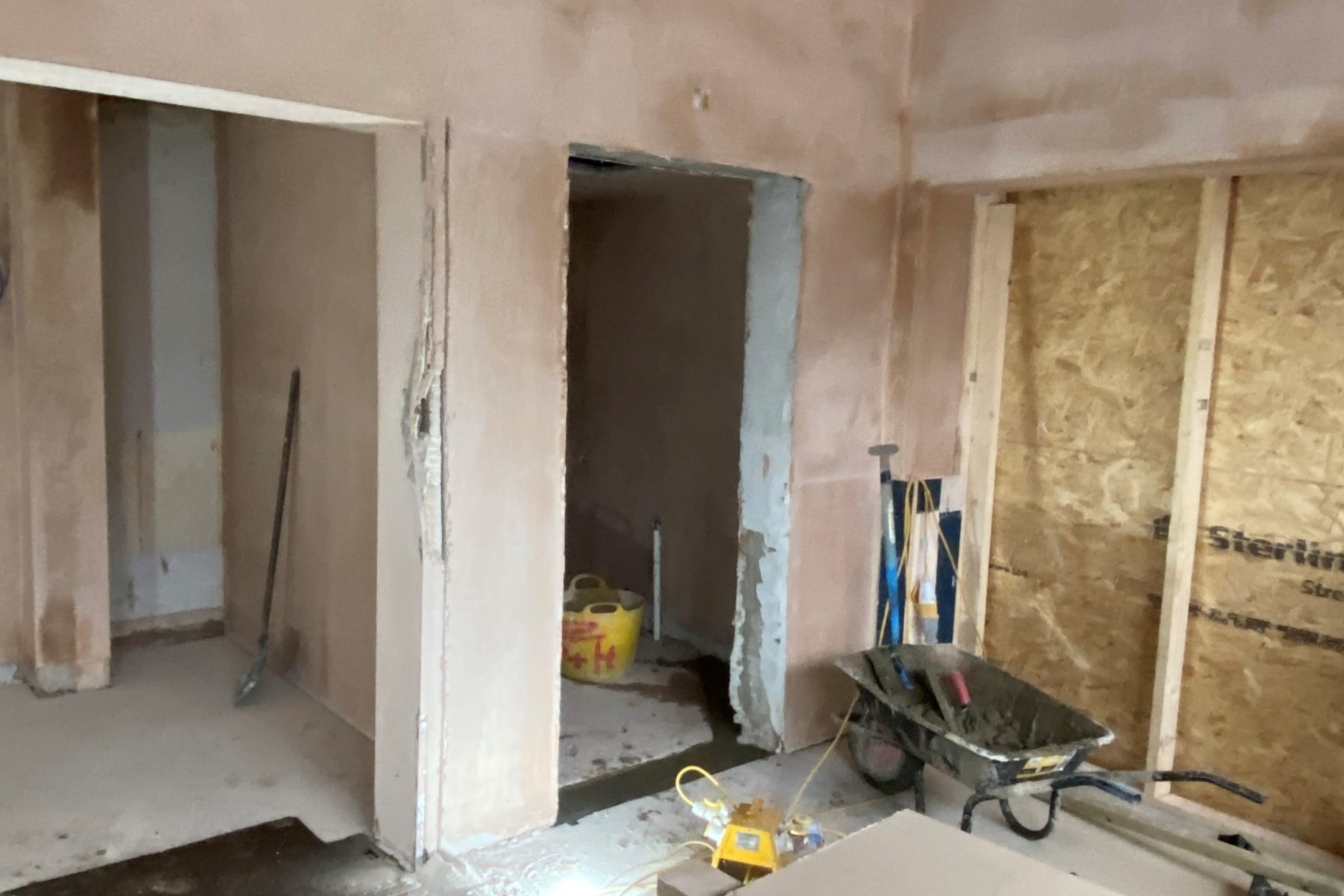 Plastering is progressing giving a beautiful finish in Cornerstone.