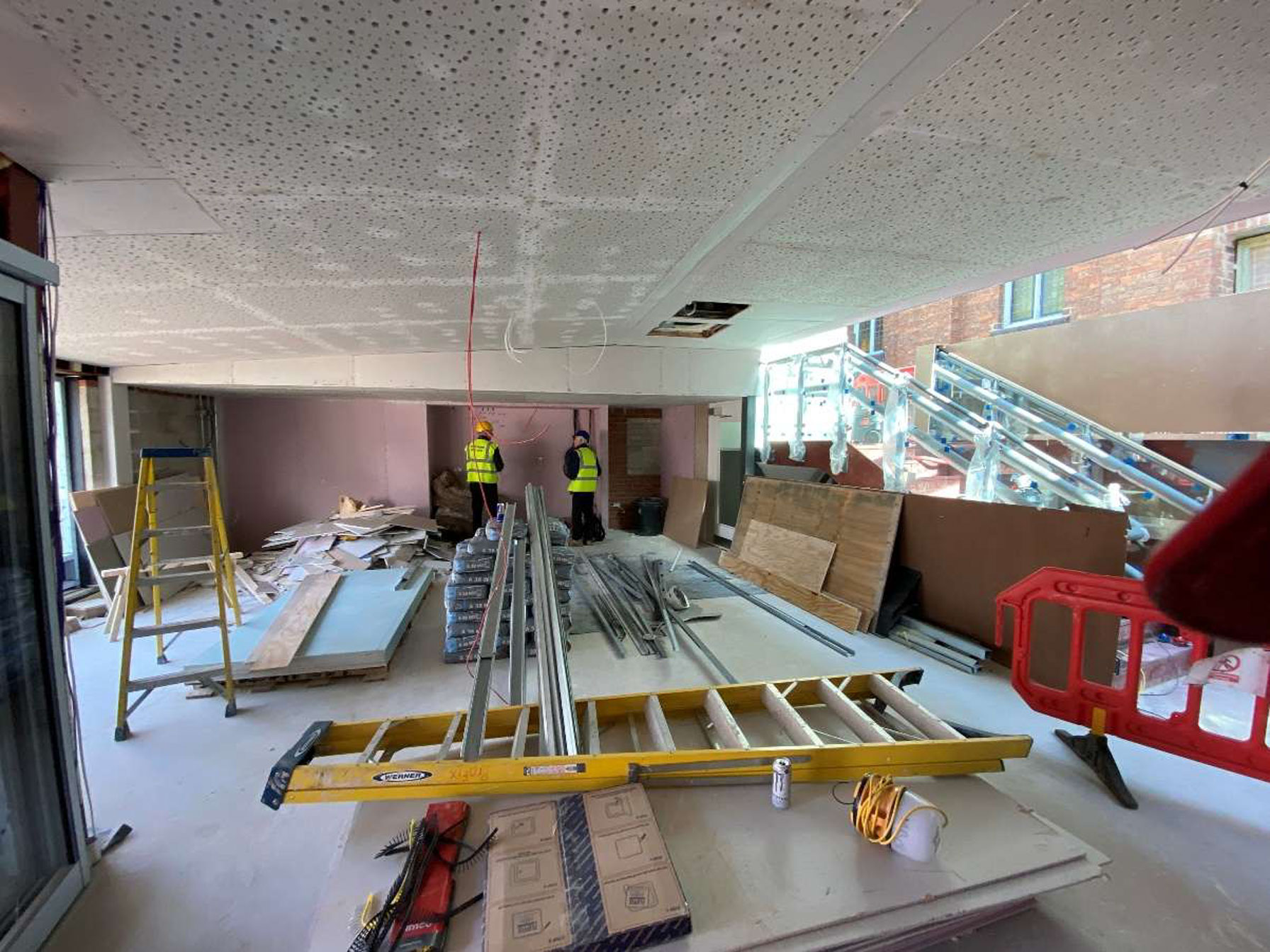 The new Atrium is spacious! The photo shows the view from one end of the ground floor to the other.