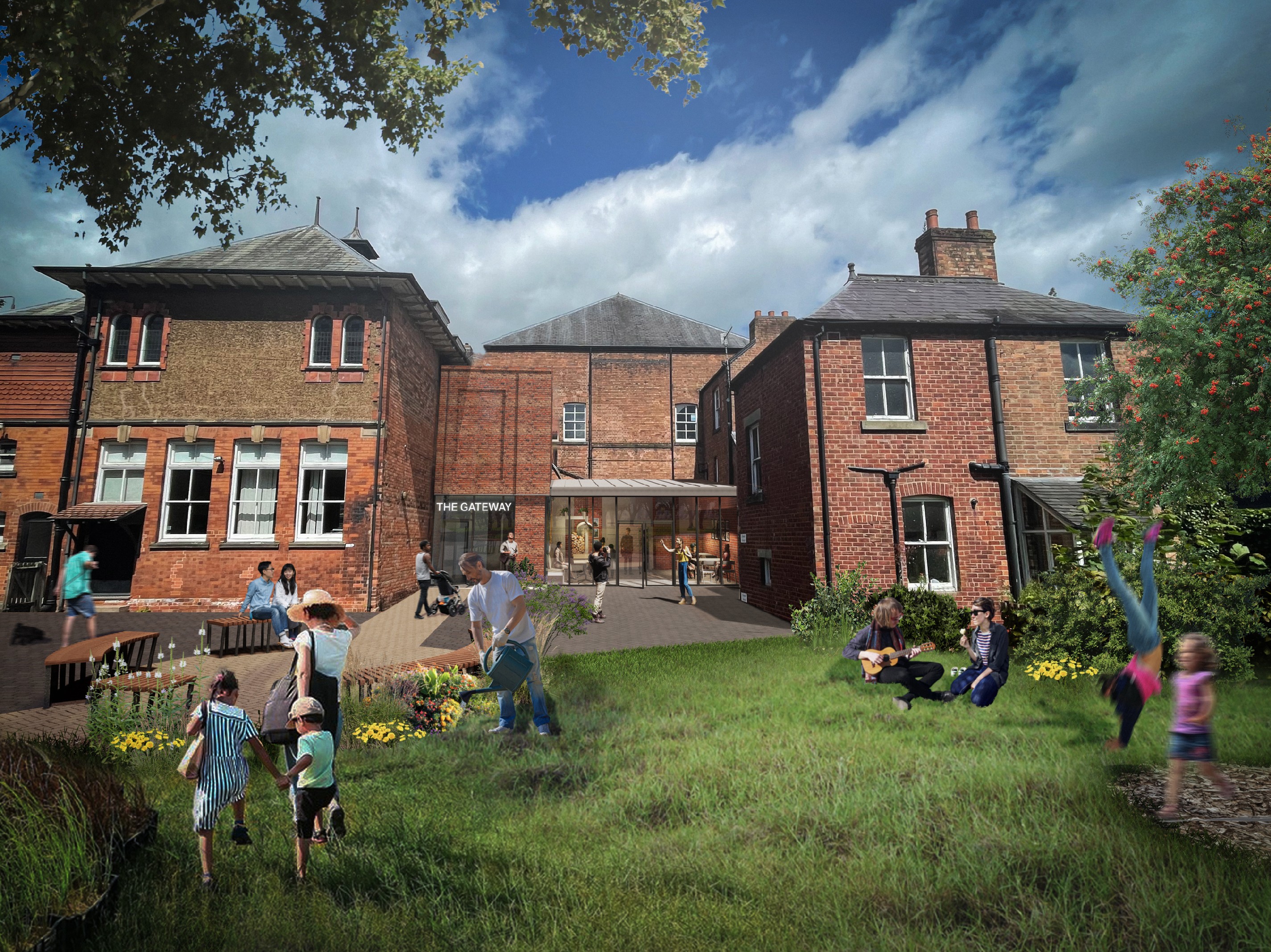 Artist's impression of the community garden at The Link Centre Ashbourne Image Lathams