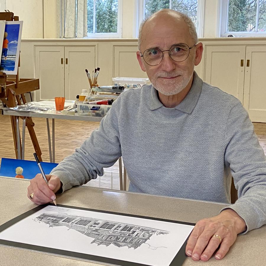 Alan Fernihough signs limited edition prints of Ashbourne Methodist Church.jpg