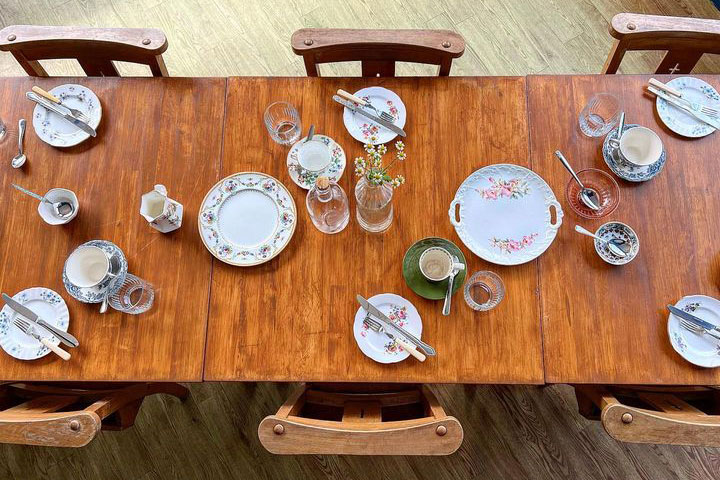 Photo of a table laid for afternoon tea at the Cornerstone Coffee House Ashbourne